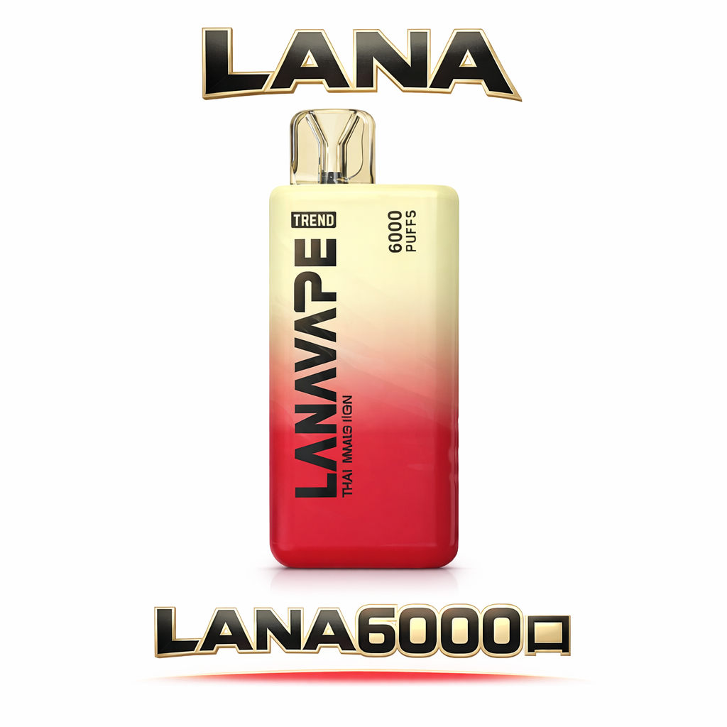 LANA 6000口拋棄式電子煙 可充電 8ml大容量 550mAh Type-C快充 3%丁鹽 Mesh霧化 商務質感 多口味水果 台灣現貨
