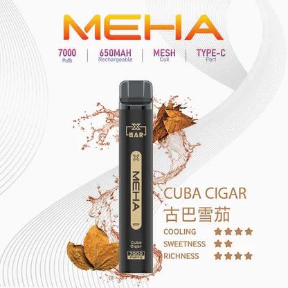 【MEHA XBAR】魅嗨小黑條 7000口拋棄式電子煙 650mAh可充電 3%丁鹽 極強冰感 Mesh芯 現貨秒發:圖片 3