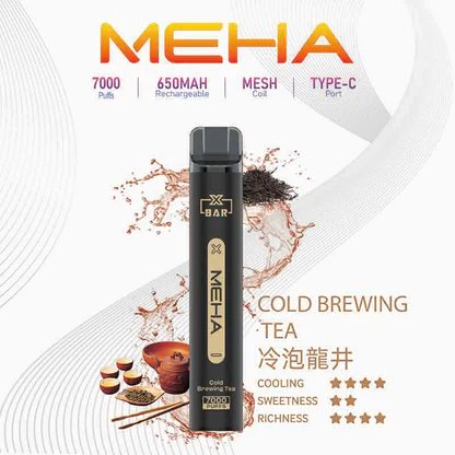 【MEHA XBAR】魅嗨小黑條 7000口拋棄式電子煙 650mAh可充電 3%丁鹽 極強冰感 Mesh芯 現貨秒發:圖片 6