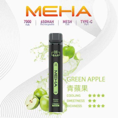【MEHA XBAR】魅嗨小黑條 7000口拋棄式電子煙 650mAh可充電 3%丁鹽 極強冰感 Mesh芯 現貨秒發:圖片 17