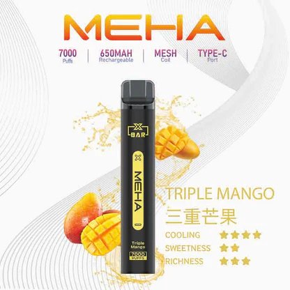 【MEHA XBAR】魅嗨小黑條 7000口拋棄式電子煙 650mAh可充電 3%丁鹽 極強冰感 Mesh芯 現貨秒發:圖片 16