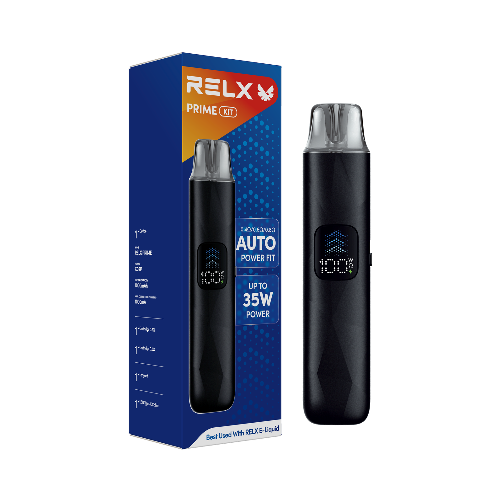 RELX 注油式主機 1000mAh超強續航 35W 大功率噴發 防漏濾芯不滲油 LED螢幕油電一目瞭然 享受極致濃郁霧化感 台灣現貨秒發:圖片 2